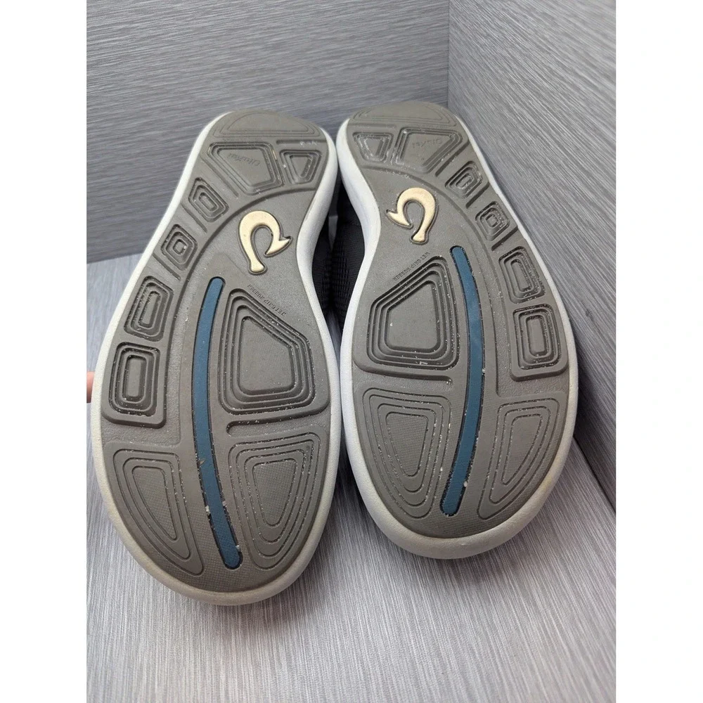 OluKai Nohea Moku Shoes Mens 11 Black Mesh No Tie Boat Water Sneakers